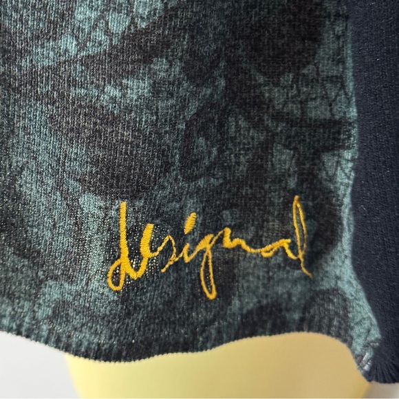 Desigual Swing Top Small Boho Mandala Print Hi-Low Leopard Layered Back Sweater - Picture 4 of 7